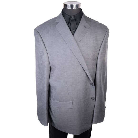 Calvin Klein Slim Men's Sport Coat Blazer Two Button Texture Gray Wool/Silk 52R - Picture 2 of 13